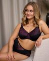 Plaisir Lingerie Beate UW Soft Full Cup -rintaliivit Black & Merlot-thumb Kaarituettu, toppaamaton, joustopitsinen täyskuppiliivi. 80-110 D-H 619431-32/MRL