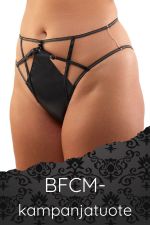 Ramona Strap & Mesh HW Brief -alushousut Black Leatherette