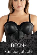 Stevie Longline -balconetteliivit Black Faux Leather