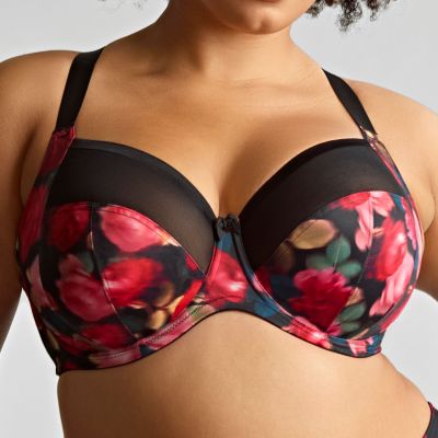 Sculptresse by Panache Bliss UW Full Cup -rintaliivit Rose Print Kaarituettu ja toppaamaton täyskuppinen liivi. 75-105, E-O 10685B-ROSE