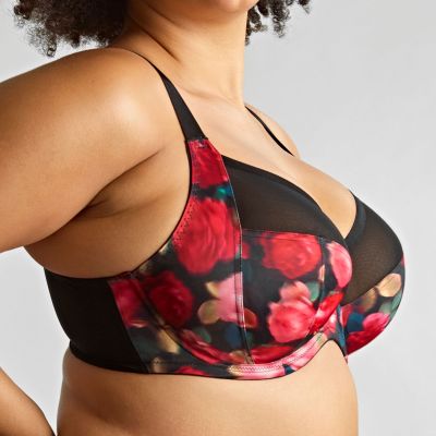 Sculptresse by Panache Bliss UW Full Cup -rintaliivit Rose Print Kaarituettu ja toppaamaton täyskuppinen liivi. 75-105, E-O 10685B-ROSE