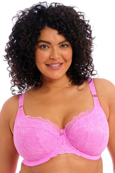 Elomi Brianna UW Padded Half Cup -rintaliivit Very Pink Kaarituettu, topattu ns. puolikuppiliivi. 70-100, E-L EL8081-VEK