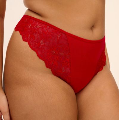 Elomi Brianna Thong -stringhousut - Haute Red Pitsistringit Brianna-sarjaan. S/38 - 3XL/48 EL8087-HAD