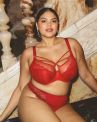 Elomi Brianna UW Plunge -rintaliivit - Haute Red-thumb Kaarituettu, kokokuppinen ja toppaamaton plunge-liivi. 70-100, F-O EL8080-HAD