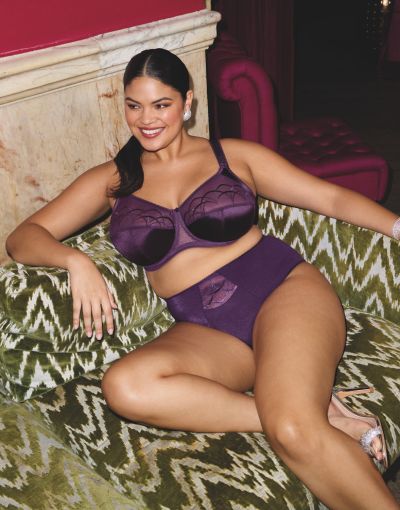 Elomi Cate UW Full Cup -rintaliivit - Dark Violet Kaarituettu ja toppaamaton kokokuppinen liivi. 75-105, F-O EL4030-DVT