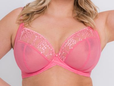 Curvy Kate Centre Stage Full Cup Plunge -rintaliivit Pink Kaarituettu, toppaamaton, täyskuppinen edestä syvään uurrettu meshliivi 65-105, E-M CK-033-101-PIN