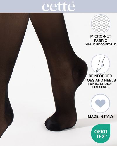 Cette Wellness Strong Knee High -kompressiosukat 140 den 15-21 mm/hg - Black Kompressiopolvisukat kevyesti hoitavalla 15-21 mmHg:n kompressiolla. CE-merkitty lääkinnällinen laite. S/M 35-38 - L/XL 39-42 273-902/BLK