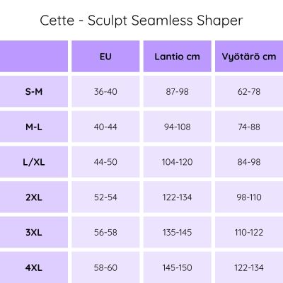 Cette Sculpt Seamless Shaping -alusmekko - Angel Kupiton shapewear-alusmekko säädettävillä olkaimilla. S-4XL 527-971/Angel