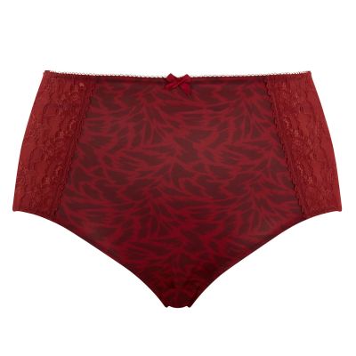 Sculptresse by Panache Chi Chi High Waist -alushousut Red Animal Korkeavyötäröiset alushousut läpikuultavalla takaosalla 40-50 7692-REL