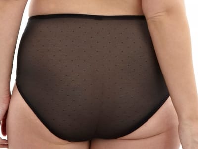 Sculptresse by Panache Chi Chi High Waist -alushousut musta Korkeavyötäröiset alushousut läpikuultavalla takaosalla 40-52 7692