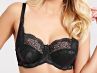 Panache Clara Soft Full Cup -rintaliivit hiilenharmaa-musta-thumb Kaarituettu, toppaamaton lähes täyskuppinen pitsiliivi 65-85, D-J 7255