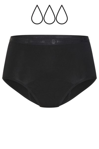 Modibodi Classic Full Brief -alushousut Moderate-Heavy Black Tämän tuotteen imukyky on *** Moderate-Heavy. 38/S - 54/6XL 