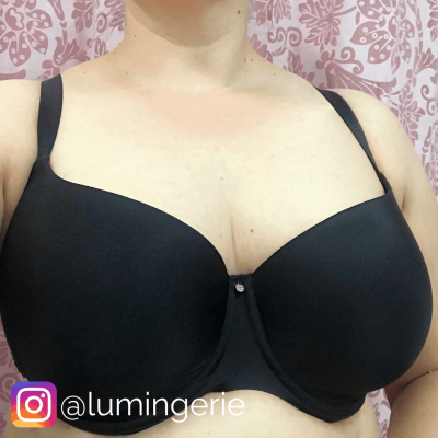 Cleo by Panache Harper Moulded Balconnet -rintaliivit musta Kaarituettu muotoonprässätty t-paitaliivi 60-85, D-H 9921-BLK