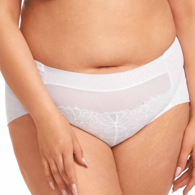 Nessa Coco Midi Brief -alushousut White Meshhousut guipurepitsillä, normaalikorkea vyötärö. 40-52 NO2-WHE