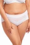 Nessa Coco Midi Brief -alushousut White-thumb Meshhousut guipurepitsillä, normaalikorkea vyötärö. 40-52 NO2-WHE