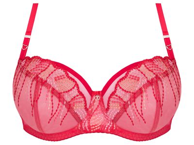 Gorsenia Crazy Heart Soft -rintaliivit Red Kaarituettu, toppaamaton kirjailtu meshliivi. 70-100, D-M K828