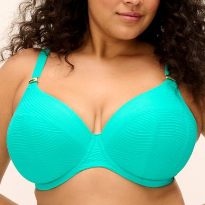 Elomi Cubanito UW Soft Plunge -bikiniliivit - Jade Tides Kaarituettu ja toppaamaton, edestä avara plungemallinen bikiniliivi. 75-100, F-N ES803502-JAD