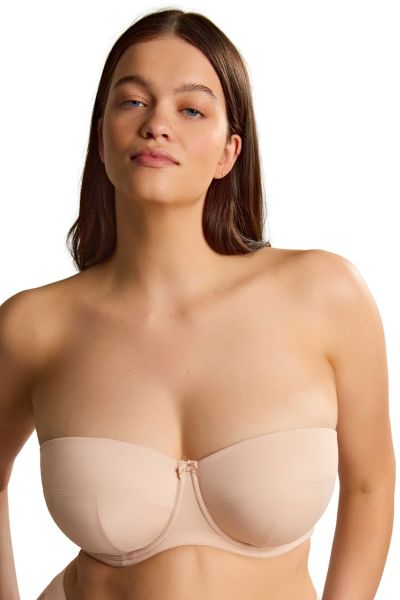 Sculptresse by Panache Dana olkaimettomat rintaliivit - Linen Kaarituettu, kevyesti topattu olkaimeton liivi 75-105, D-M 9670-LIN