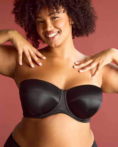 Sculptresse by Panache Dana olkaimettomat rintaliivit Black Kaarituettu, kevyesti topattu olkaimeton liivi 75-105, D-M 9670-BLK