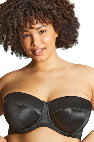 Sculptresse by Panache Dana olkaimettomat rintaliivit Black Kaarituettu, kevyesti topattu olkaimeton liivi 75-105, D-M 9670-BLK