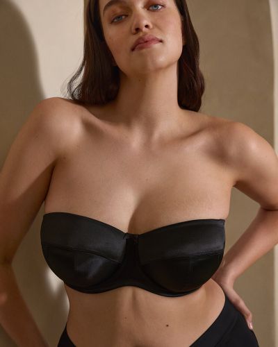 Sculptresse by Panache Dana olkaimettomat rintaliivit - Black Kaarituettu, kevyesti topattu olkaimeton liivi 75-105, D-M 9670-BLK