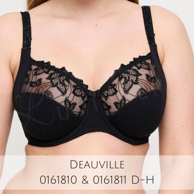 PrimaDonna Deauville UW Full Cup -rintaliivit Black Kaarituettu, toppaamaton täyskuppinen liivi. 65-105, D-K 01618-10/11/15-ZWA