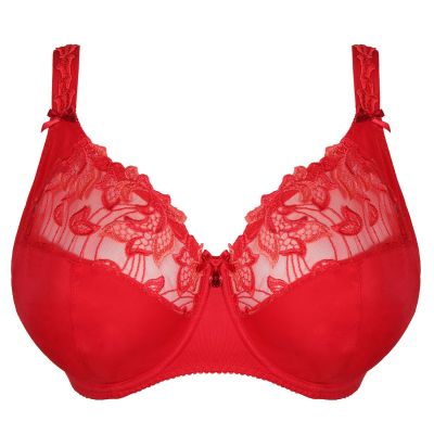 PrimaDonna Deauville UW Full Cup -rintaliivit Scarlet I-K Kaarituettu, toppaamaton täyskuppinen liivi 70-100, I-K 01618-15-SCA