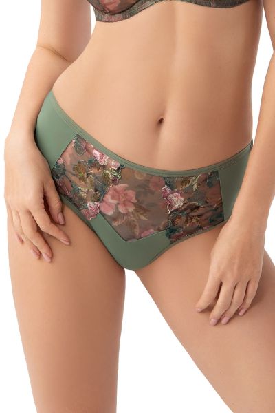 Gorsenia Delaila-alushousut Green Floral Alushousut normaalikorkealla vyötäröllä. L/40 - 4XL/48 K940-ZIE