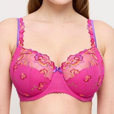 Primadonna Devdaha UW Full Cup -rintaliivit - Very Berry Kaarituettu, toppaamaton täyskuppiliivi upeilla kirjailuilla. 70-105, D-I 0163440-VEB