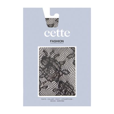 Cette Rose Fishnet -sukkahousut - Black Ruusukuvioiset verkkosukkahousut pehmeällä vyötärönauhalla. S/M - 2XL 443-902/BLK