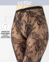 Cette Rose Fishnet -sukkahousut - Black-thumb Ruusukuvioiset verkkosukkahousut pehmeällä vyötärönauhalla. S/M - 2XL 443-902/BLK