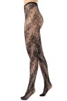 Cette Rose Fishnet -sukkahousut - Black-thumb Ruusukuvioiset verkkosukkahousut pehmeällä vyötärönauhalla. S/M - 2XL 443-902/BLK