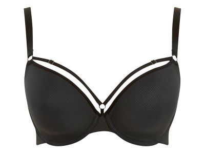 Panache Elan Luxe Padded Plunge -t-paitaliivit Noir Kaarituettu ja muotoonprässätty t-paitaliivi koristeremmeillä. 60-85, D-H 10676-NOR