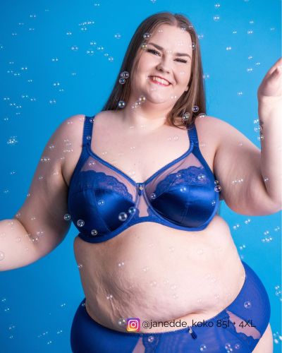 Elomi Cate Allure UW Full Cup -rintaliivit Lapis Blue Kaarituettu ja toppaamaton kokokuppinen liivi pussitetulla takaosalla. 75-105, F-O EL302405-LAS