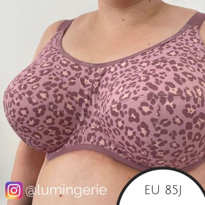 Elomi Energise UW -urheiluliivit Dusky Leopard Kaarituettu ja toppaamaton urheiluliivi kaikenlaiseen liikuntaan 70-100, D-O EL8042-DSD