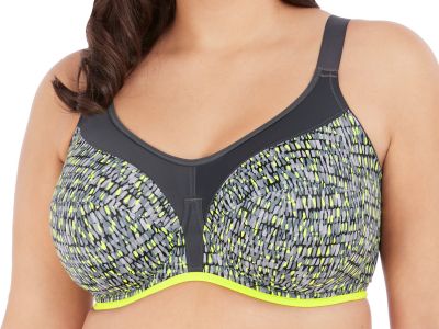 Elomi Energise UW -urheiluliivit Lime Twist Kaarituettu ja toppaamaton urheiluliivi kaikenlaiseen liikuntaan 70-100, D-O EL8042-LIT