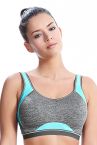 Freya Active Epic UW Crop Top -urheilurintaliivit Carbon-thumb Kaarituettu topattu, sisäkupeistaan saumaton urheiluliivi, jossa muunneltavat olkaimet. 65-90, D-K AA4004-CON
