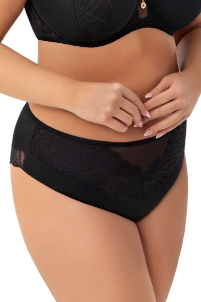 Gorsenia Erato-alushousut Black Alushousut normaalikorkealla vyötäröllä. M/38 - 4XL/48 K963