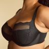Sculptresse by Panache Esme UW Balcony -rintaliivit Black Animal-thumb Kaarituettu ja toppaamaton balconette joustopitsillä. 75-105, E-M 10921-BLA