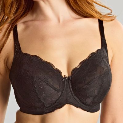 Panache Evangeline UW Full Cup -rintaliivit - Black Kaarituettu, toppaamaton, lähes täyskuppinen pitsiliivi olkainten J-koukulla. 65-90, E-O 11435-BLK