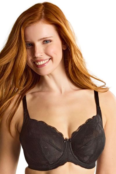 Panache Evangeline UW Full Cup -rintaliivit - Black Kaarituettu, toppaamaton, lähes täyskuppinen pitsiliivi olkainten J-koukulla. 65-90, E-O 11435-BLK