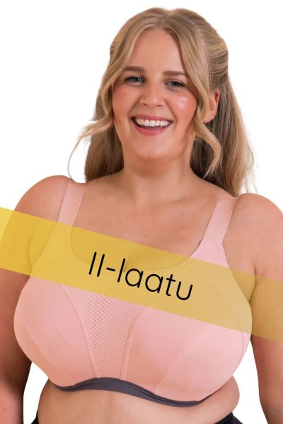 Curvy Kate II-laatu: Every Move UW -urheiluliivit - Blush & Charcoal Kaarituettu, toppaamaton korkean tukitason urheiluliivi. 65-95, G-O CK-043113-BUC-II