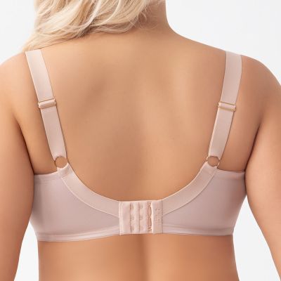 Gorsenia Evia UW Soft -rintaliivit Beige Kaarituettu, toppaamaton pitsi- ja meshkoristeltu balconetteliivi. 65-115, D-M K937-BEZ