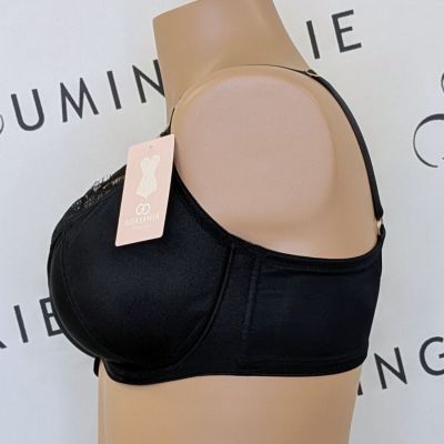 Gorsenia Evia UW Soft -rintaliivit Black Kaarituettu, toppaamaton pitsi- ja meshkoristeltu balconetteliivi. 65-115, D-M K937-CZA