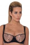 Scantilly by Curvy Kate Fallen Angel Balcony -rintaliivit musta-thumb Kaarituettu, toppaamaton matala balconetteliivi 65-85, E-L ST-012-100-BLK