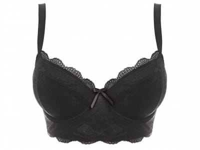 Freya Fancies longline-rintaliivit musta Kaarituettu, topattu longline 60-85, D-K AA1014-BLK