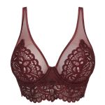 First Night Plunge Longline -rintaliivit Merlot