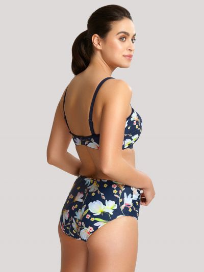Panache Swimwear Florentine-bandeaubikiniliivit Navy Floral Kaarituetut, olkaimettomat bandeaubikiniliivit 65-85 DD-G SW1053-NAV