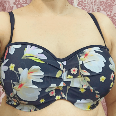 Panache Swimwear Florentine-bandeaubikiniliivit Navy Floral Kaarituetut, olkaimettomat bandeaubikiniliivit 65-85 DD-G SW1053-NAV