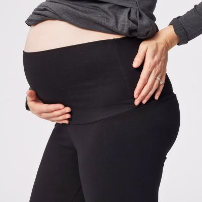 Cake Maternity RTW Cookie Fold Waist Leggings musta Pehmeät ja joustavat puuvillaleggingsit XS-XL R-1P26B-06